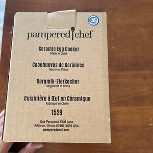 New‎ Pampered Chef Ceramic Egg Cooker #1529 Kitchen Accessory Dishwasher Safe